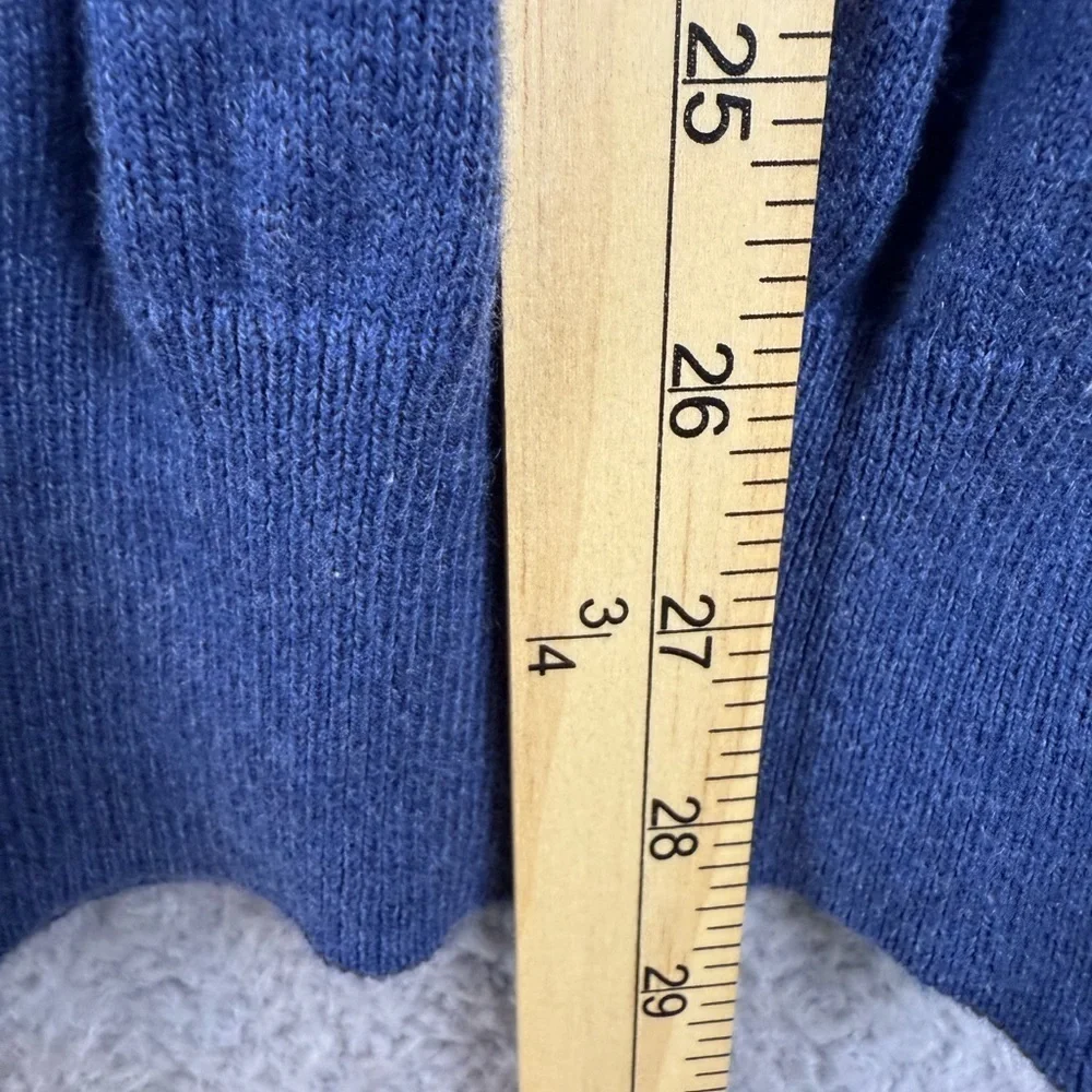 Orvis Men's Deep Blue V-Neck Sweater cotton cashmere blend